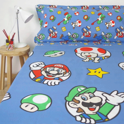 Super Mario Bros Conjunto de Lençois 90cm