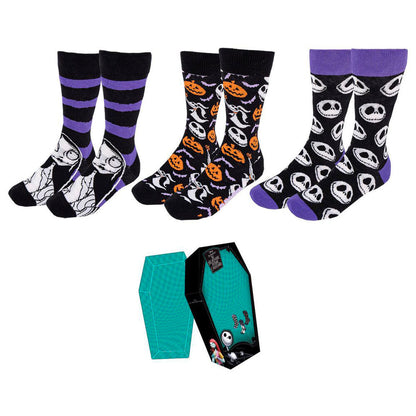 Disney Nightmare Before Christmas Conjunto de 3 Pares Meias