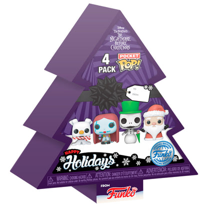 Pocket Funko POP! pack 4 Figuras Disney Nightmare Before Christmas Holiday Exclusive