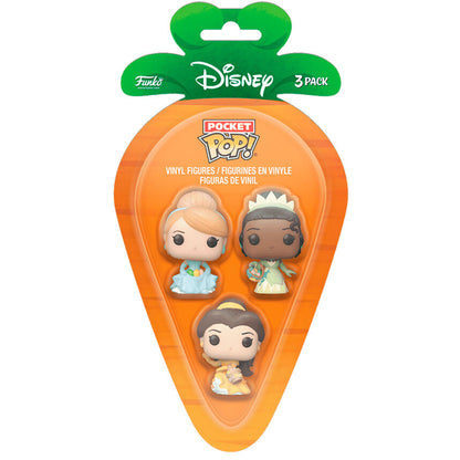 Carrot Pocket Funko POP! blister 3 Figuras Disney Princess Cinderella Tiana Bella easter