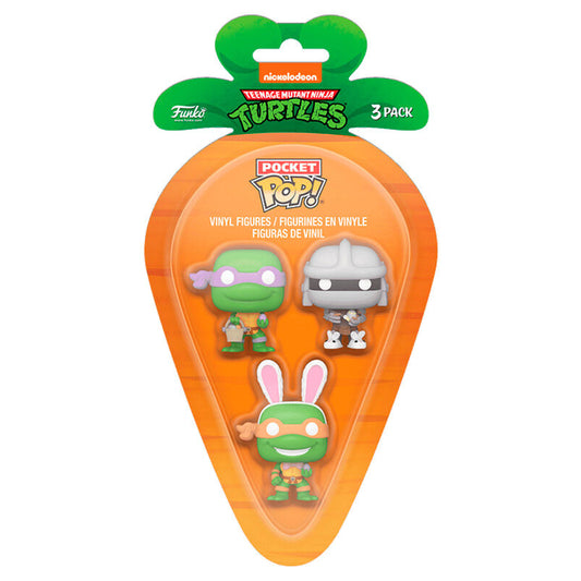 Carrot Pocket Funko POP! blister 3 Figuras Ninja Turtles Donatello Shredder Michelangelo easter