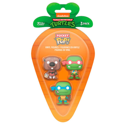 Carrot Pocket Funko POP! blister 3 Figuras Ninja Turtles Splinter Leonardo Raphael easter