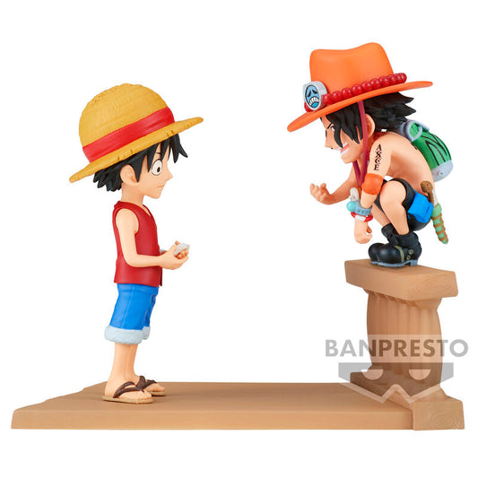 One Piece Monkey D Luffy & Portgas D Ace World Collectable Log Stories Figura 8cm
