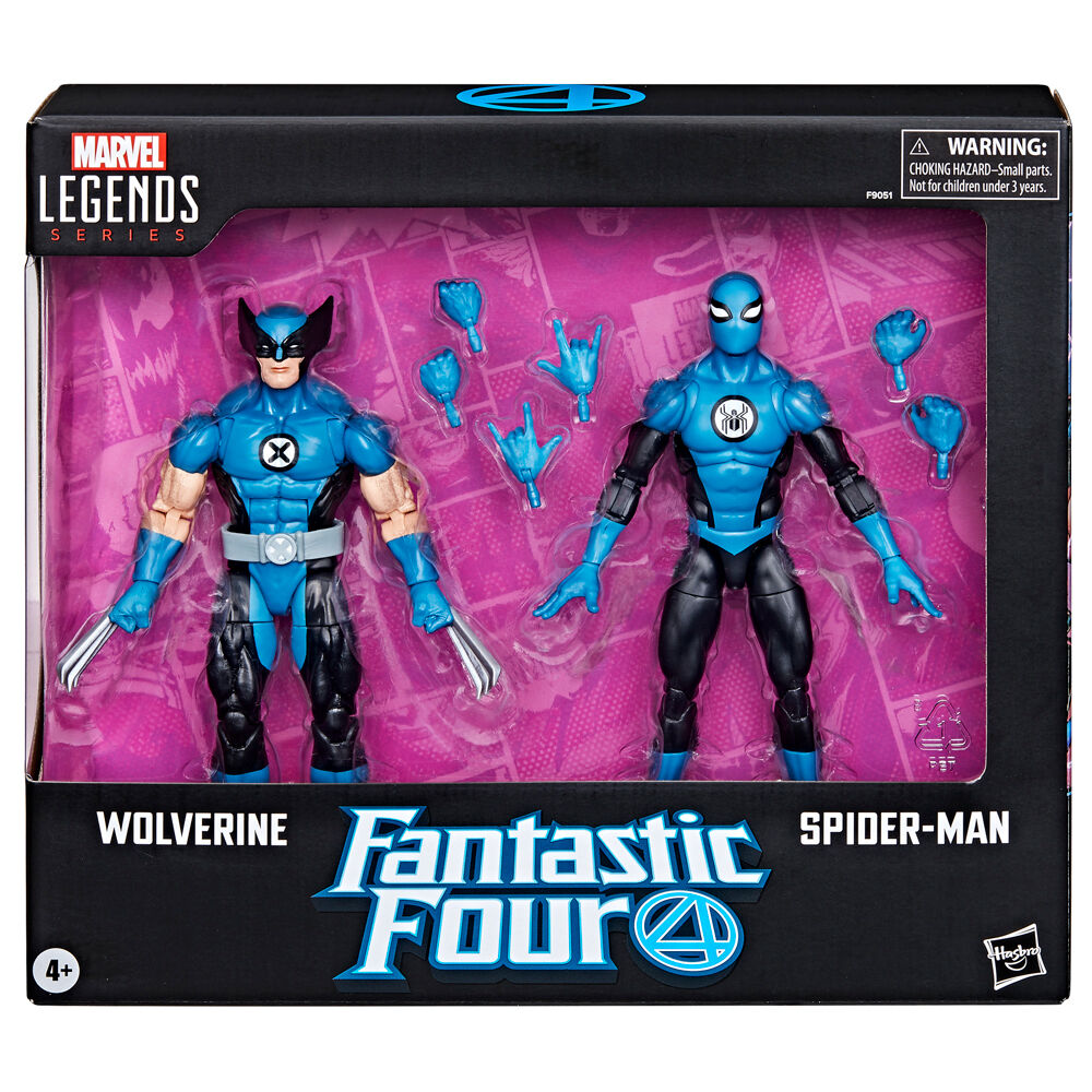 Marvel Fantastic Four Wolverine Spiderman pack 2 Figuras 15cm