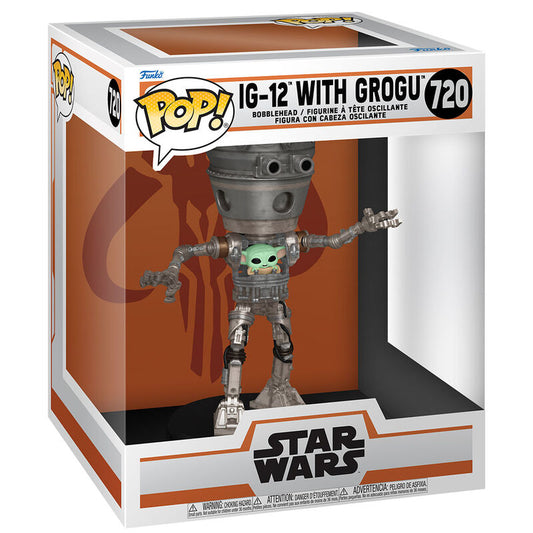Funko POP!Deluxe Star Wars The Mandalorian IG-12 with Grogu