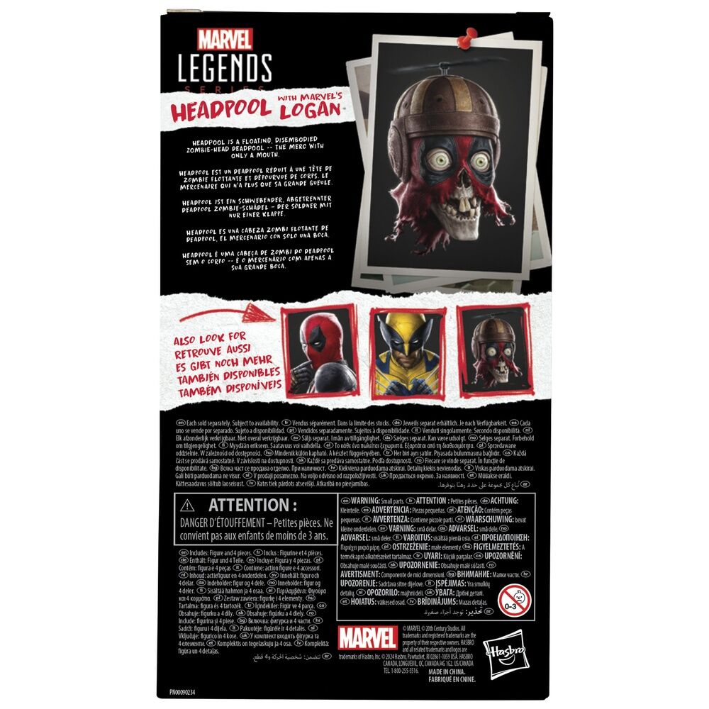 Marvel Legends Series Deadpool & Wolverine - Headpool with Marvels Logan Figura 15cm