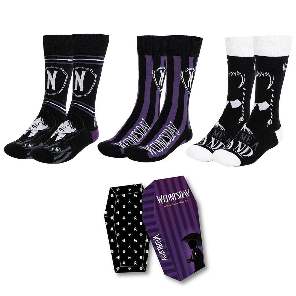 Wednesday Conjunto de 3 Pares Meias