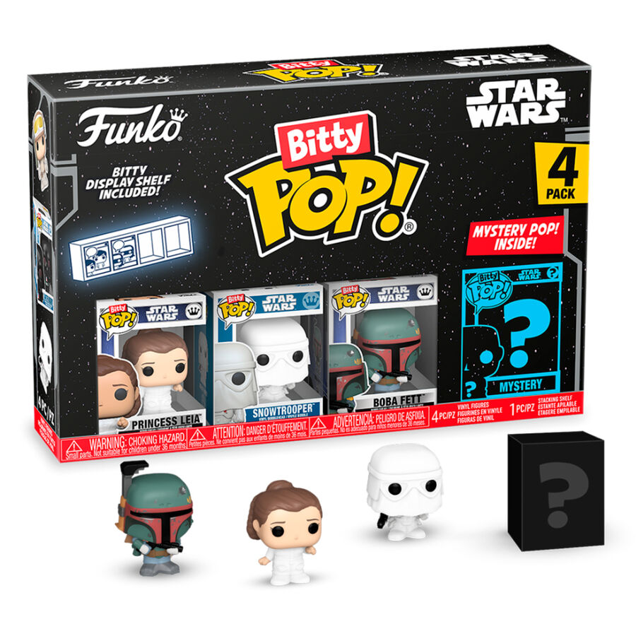 Blister 4 Figuras Bitty Funko POP! Star Wars Leia