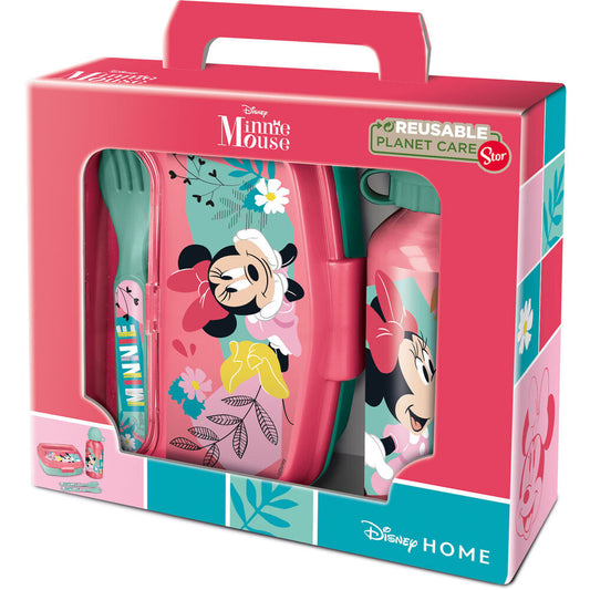 Disney Minnie Set Sandwich Conjunto de Lancheira + Garrafa de Alumínio 400ml