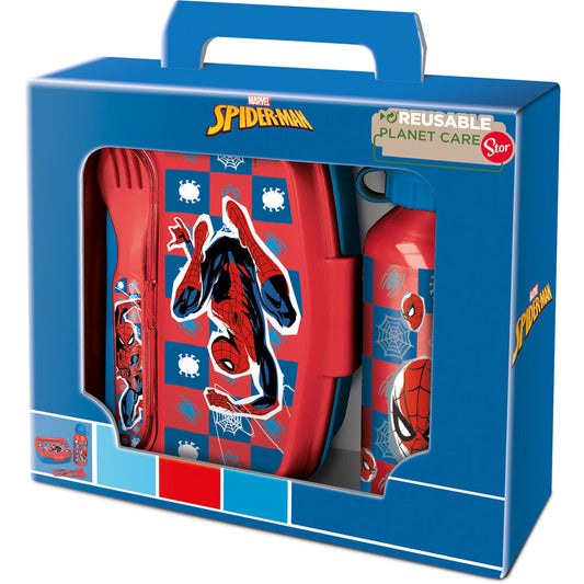 Marvel Spiderman Set Sandwich Conjunto de Lancheira + Garrafa de Alumínio 400ml