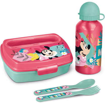 Disney Minnie Set Sandwich Conjunto de Lancheira + Garrafa de Alumínio 400ml